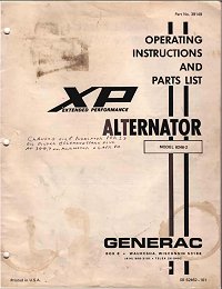 Generac 6246-2 Generator - Click here to open this manual. Note: My GTC has a 6244 model generator but this was the manual that came with my rig.